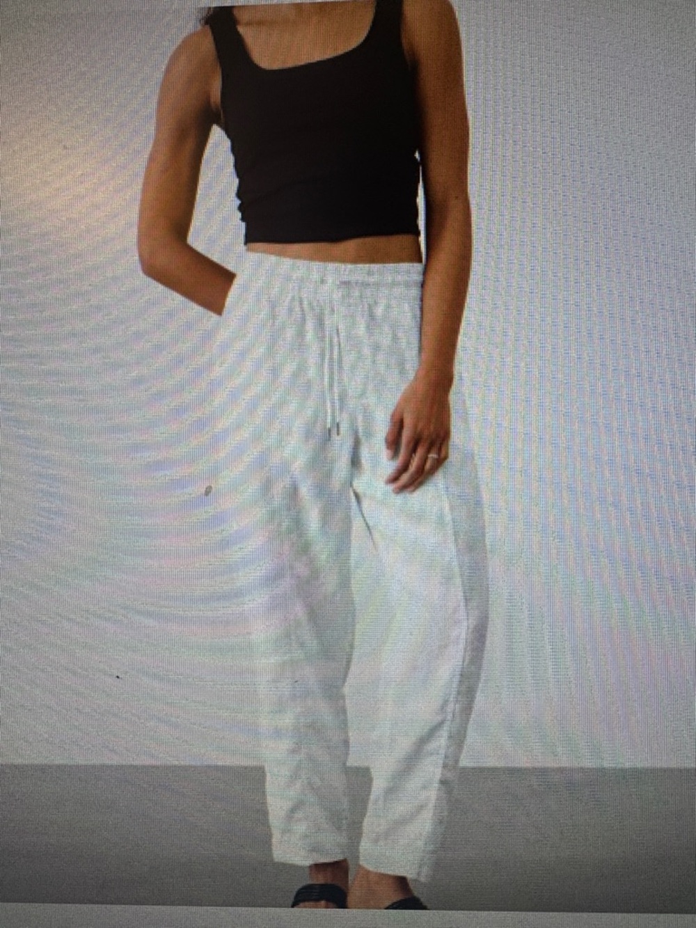 Athleta Retreat High Rise Ankle Pant Linen NWT white size MTall
